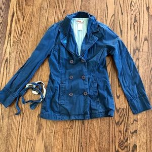 Lightweight Cotton ROXY Pea Coat. Size Small.